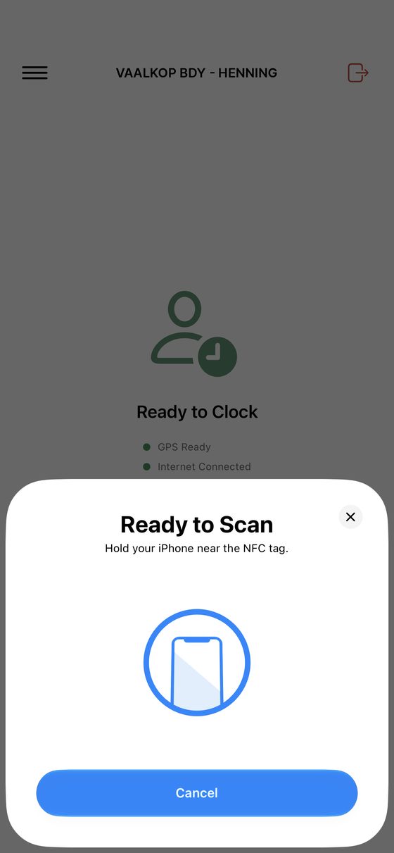 Ready to scan — hold your iPhone near the NFC tag